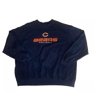 Chicago Bears Sweatshirt Crewneck XL Navy 3D Embroidered NFL Team Apparel